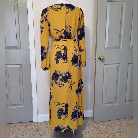 Chelsea28 Floral Yellow Print Faux Wrap Maxi Dress(S) - Picture 7 of 14